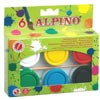 Estuche 6 témperas + pincel + bandeja Alpino