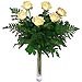 6 Rosas Blancas de tallo largo 70 cm