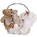 Canastilla Mini Crudo Cuadro con osito Teddy