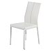 Silla tapizada en cuero blanco