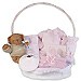 Canastilla Clásica Rosa Cuadro con osito Teddy