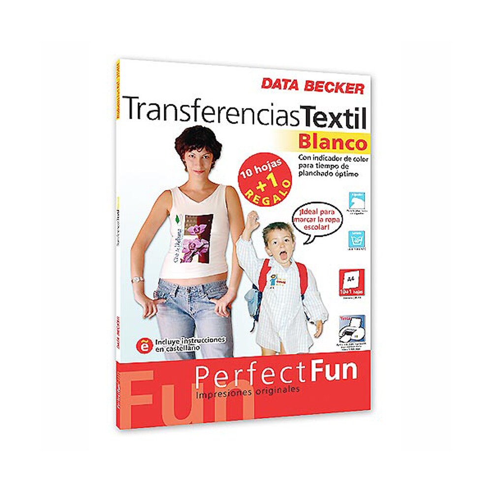 Transferencia sobre textil blanco