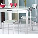 Mesa con encimera de cristal blanco