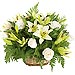 Cesta de rosas y liliums