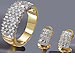 Conjunto Lluvia de Diamantes: Anillo + Pendientes + Cuello de Piel