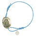 Pulsera Alexandra Plata elástica con ángel de nácar labrado