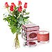 6 Rosas Rojas + Vela aromática