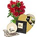 12 Rosas rojas 60 cm + Bombones coraz�n Godiva + CD Hits