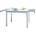 Mesa de cocina extensible en aluminio blanco