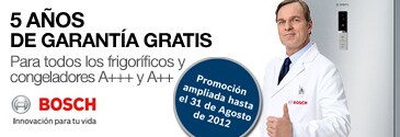 Frigoríficos Bosch con 5 años de garantía 