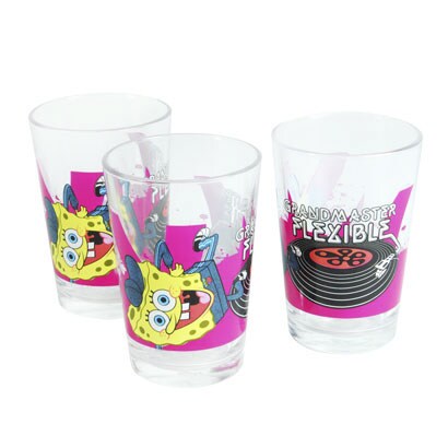 Juego de 3 vasos de agua Bob Esponja