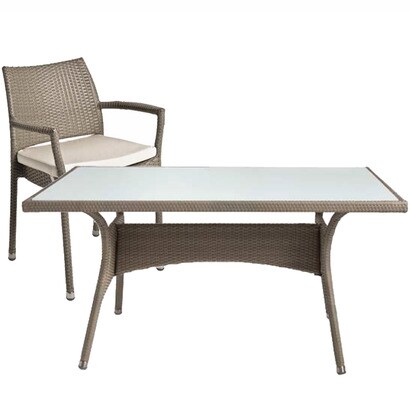 Conjunto: 1 Mesa + 4 Sillones + 4 Cojines