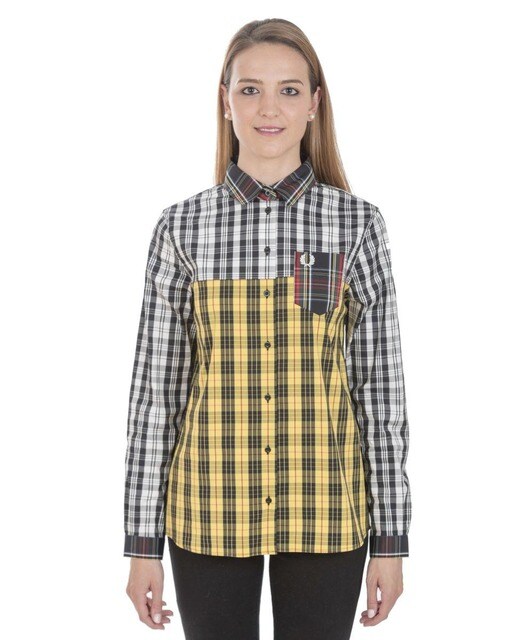 Camisa de mujer de manga larga de cuadros multicolor Camisa de mujer de manga larga de cuadros multicolor