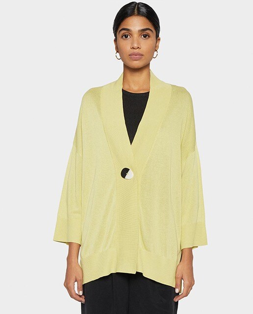 Cárdigan de mujer Parfois en amarillo con botón Cárdigan de mujer Parfois en amarillo con botón