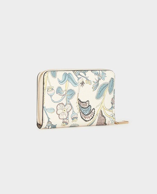 Cartera de mujer Parfois multicolor con estampado floral Cartera de mujer Parfois multicolor con estampado floral