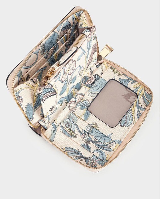 Cartera de mujer Parfois multicolor con estampado floral Cartera de mujer Parfois multicolor con estampado floral