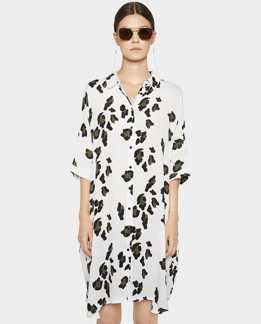 Vestido de mujer Parfois corto con estampado kaki Vestido de mujer Parfois corto con estampado kaki