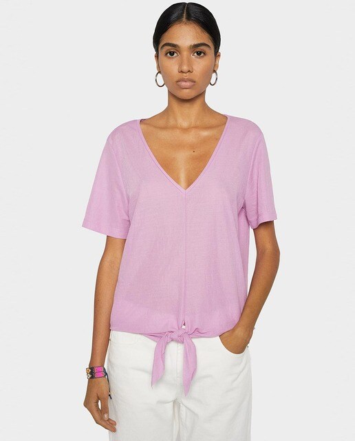 Camiseta de mujer Parfois de manga corta en rosa Camiseta de mujer Parfois de manga corta en rosa