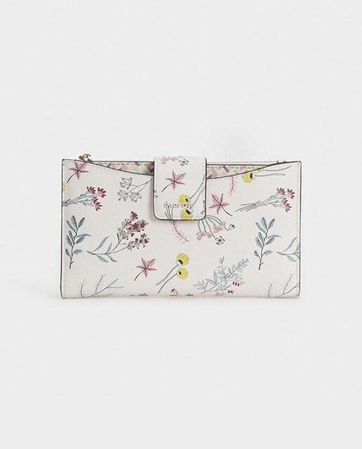 Cartera de mujer Parfois multicolor con estampado floral Cartera de mujer Parfois multicolor con estampado floral