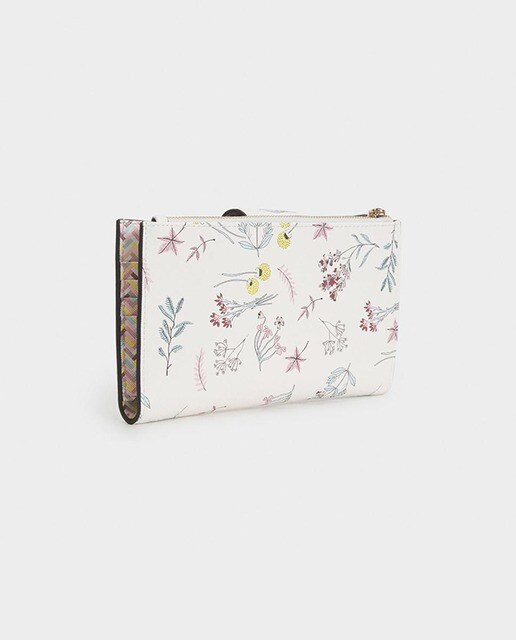 Cartera de mujer Parfois multicolor con estampado floral Cartera de mujer Parfois multicolor con estampado floral