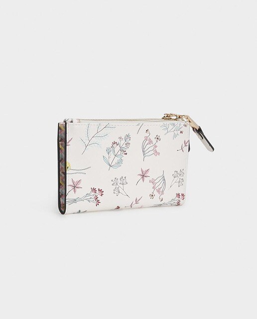 Cartera de mujer Parfois multicolor con estampado floral Cartera de mujer Parfois multicolor con estampado floral