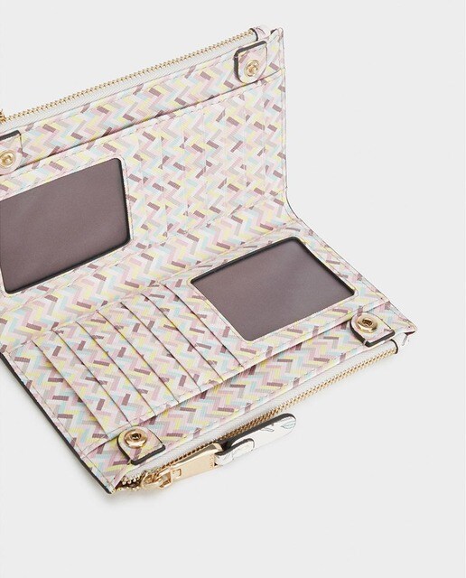 Cartera de mujer Parfois multicolor con estampado floral Cartera de mujer Parfois multicolor con estampado floral