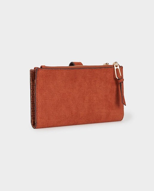 Cartera de mujer Parfois marrón con cierre de cremallera Cartera de mujer Parfois marrón con cierre de cremallera