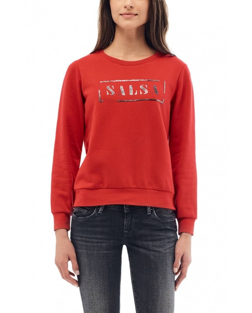 sudadera roja mujer