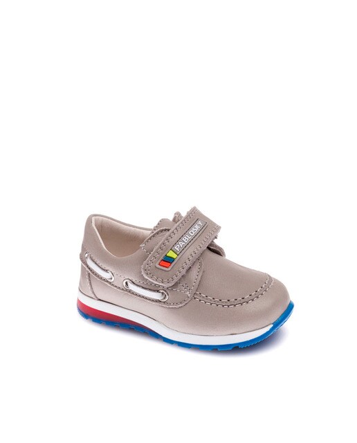 Náuticos de niño Pablosky de piel color gris Náuticos de niño Pablosky de piel color gris
