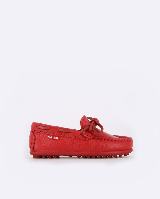 Náuticos de niño Pablosky de piel color rojo Náuticos de niño Pablosky de piel color rojo