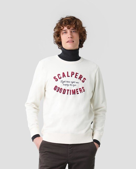 Sudadera de hombre de poliéster reciclado blanco Sudadera de hombre de poliéster reciclado blanco