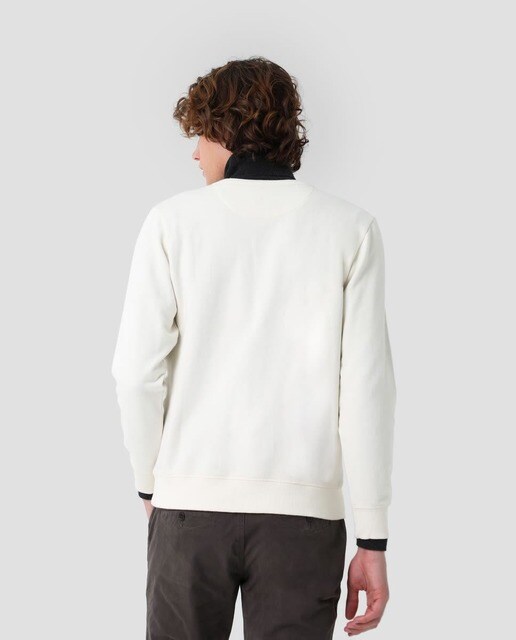 Sudadera de hombre de poliéster reciclado blanco Sudadera de hombre de poliéster reciclado blanco
