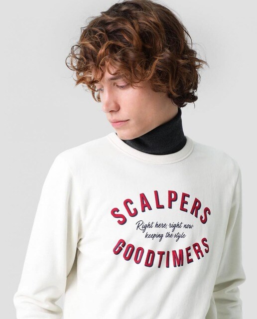Sudadera de hombre de poliéster reciclado blanco Sudadera de hombre de poliéster reciclado blanco