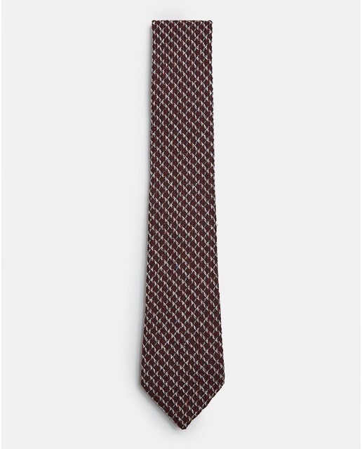 Corbata de hombre Adolfo Dominguez con lana y estampado de cuadros Corbata de hombre Adolfo Dominguez con lana y estampado de cuadros