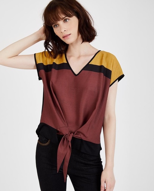 camiseta marron mujer