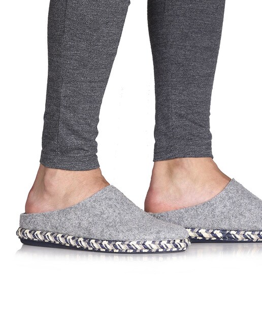 Zapatillas de casa de hombre de textil en gris Zapatillas de casa de hombre de textil en gris