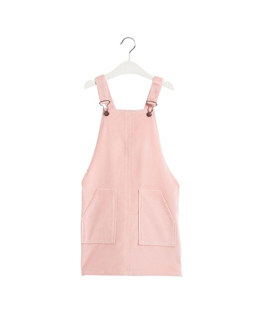 Peto de niña Sainte Claire de terciopelo en rosa Peto de niña Sainte Claire de terciopelo en rosa