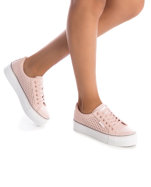 Zapatillas Deportivas De Mujer Refresh Nude Con Plataforma Moda El