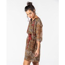 Vestido Moda Mujer Y Cuello Marrón Lazo Color Starlite De · En 6g7bYfy