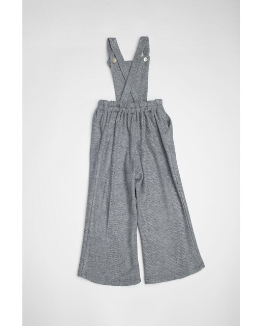 Peto de niña Fina Ejerique gris con cintura engomada Peto de niña Fina Ejerique gris con cintura engomada