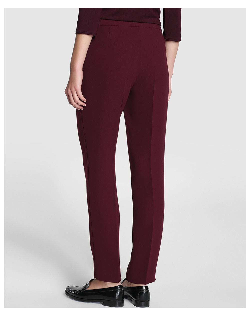 red polyester pants