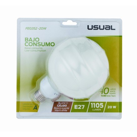 Image of Bombilla Bajo Consumo Globo Luz Cálida 001301011852