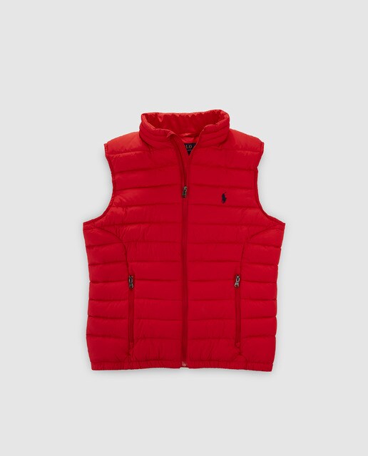 Chaleco de niño en rojo acolchado Polo Ralph Lauren Moda El