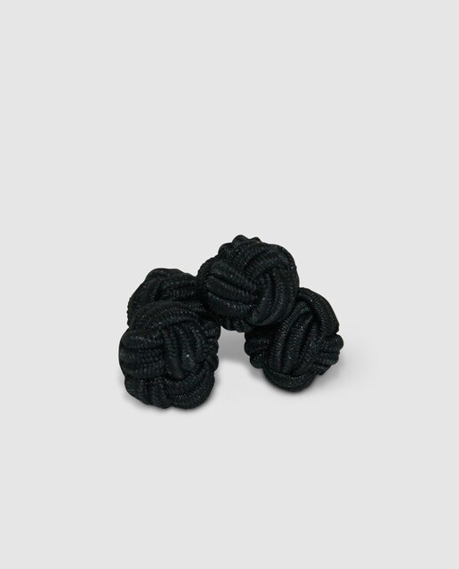 Botões de punho de nó em preto