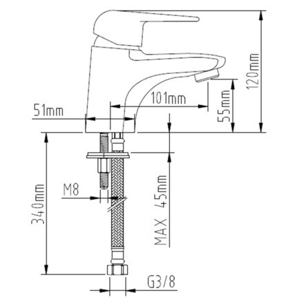 Monomando lavabo halton