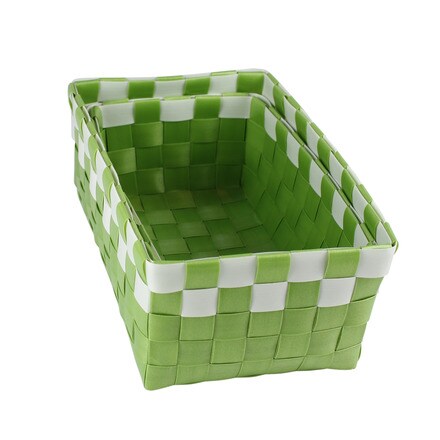 Image of Organizador Trenzado 2 Pz Verde-blanco 000704401991