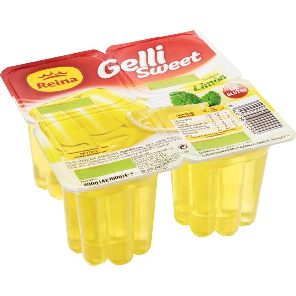 REINA gelatina sabor limón pack 4 unidades 100 gTu Supermercado Online