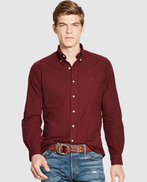 maroon ralph lauren shirt