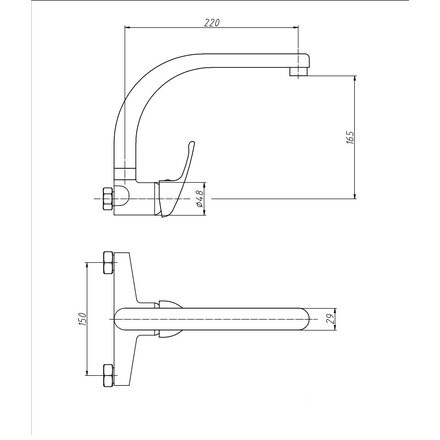 Grifo monomando de fregadero Mural