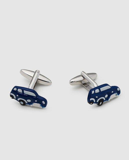 Botões de punho Carro em azul